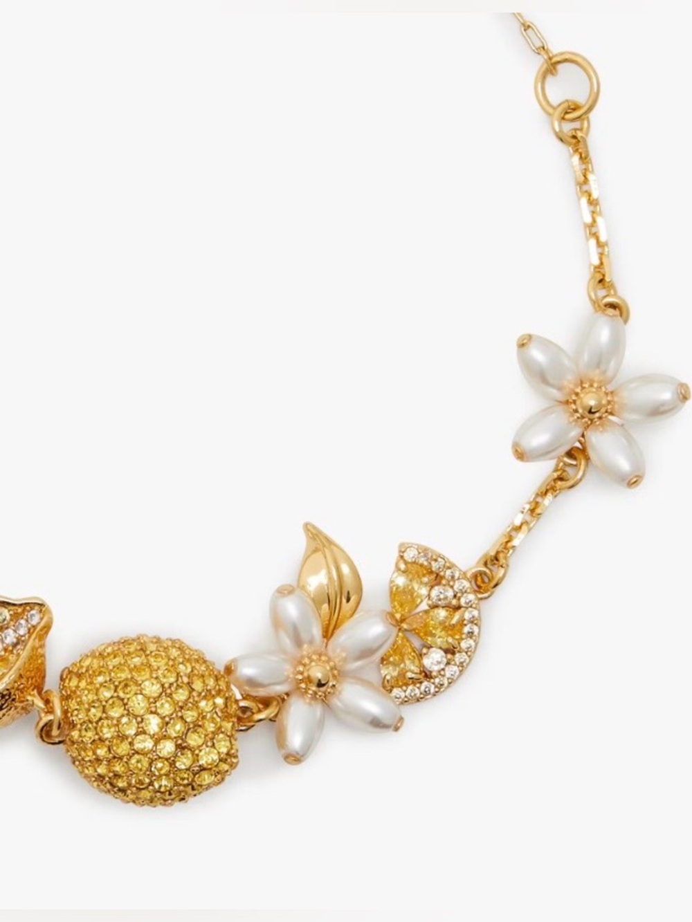 Kate Spade Gold-Tone Flower & Lemon Multi-Charm Pendant Bracelet - Picture 3 of 7